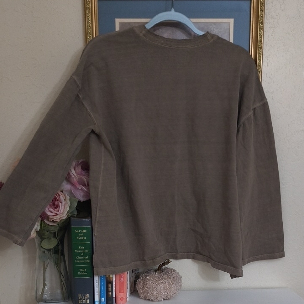 Madewell Taupe Knit Sweater Vintage Distressed Look Small Y2K Athleisure - Picture 9 of 12